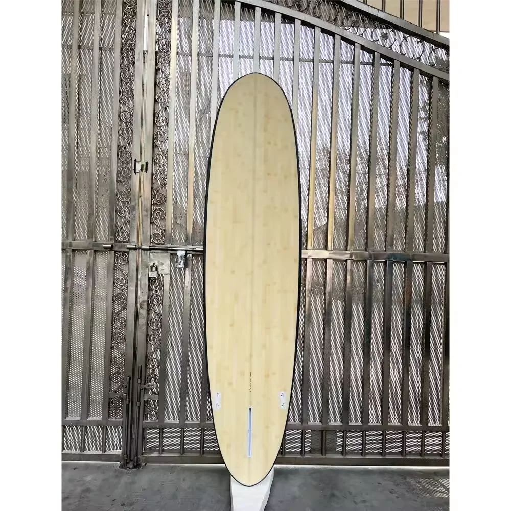 Customized Bamboo Epoxy Surfboard Funboard High Quality 8'0 Carbon Fiber Rail Surfboards
