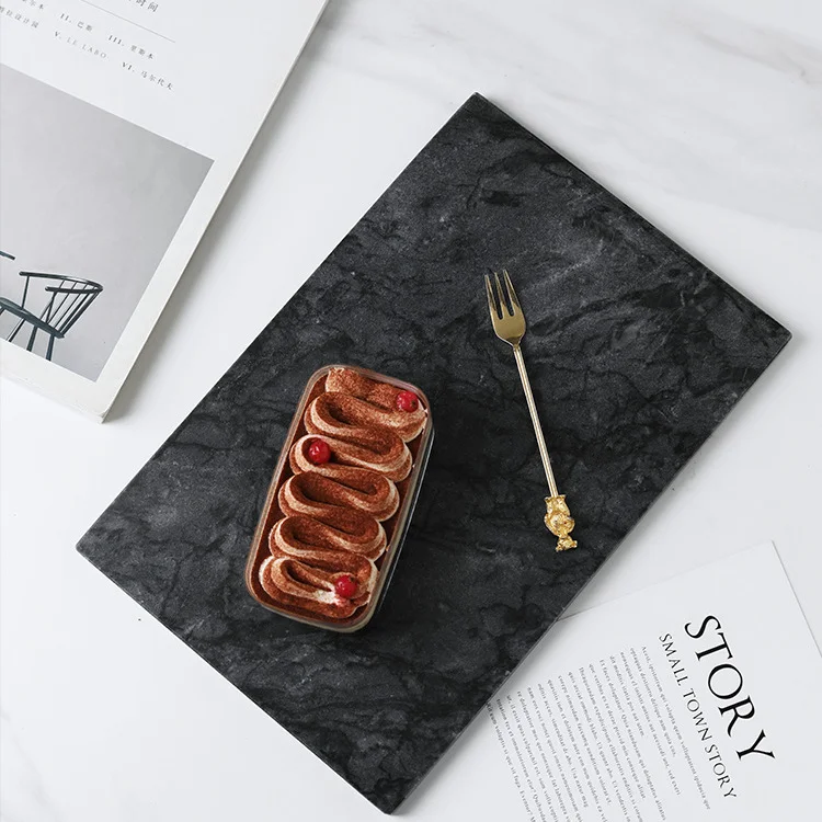 SH STONE Wholesale Natural Stone Serving Platter Plate Tray Custom Design Handcraft White Marble Decor Cheese Cutting Chop Board