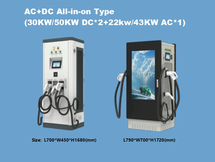 AC+DC Electric Car Fast EV Charger - 3 Guns Charging Station