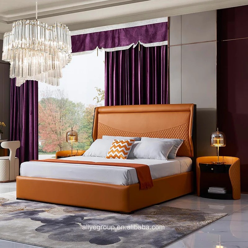 Orange Color Import Miciro Fiber Leather Bed Furniture Modern Oversized Best Bedroom Set Furniture 2021 Buy Best Bedroom Set 2021 Oversized Bedroom Furniture Modern Bedroom Furniture Product On Alibaba Com