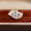 Bague en or massif 14 carats avec diamant de laboratoire
