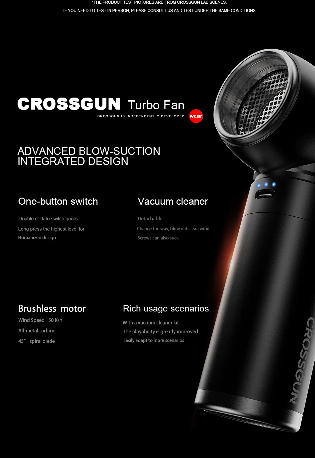 Portable Cordless Turbo Air Duster 110000rpm Electric Blower Compressed