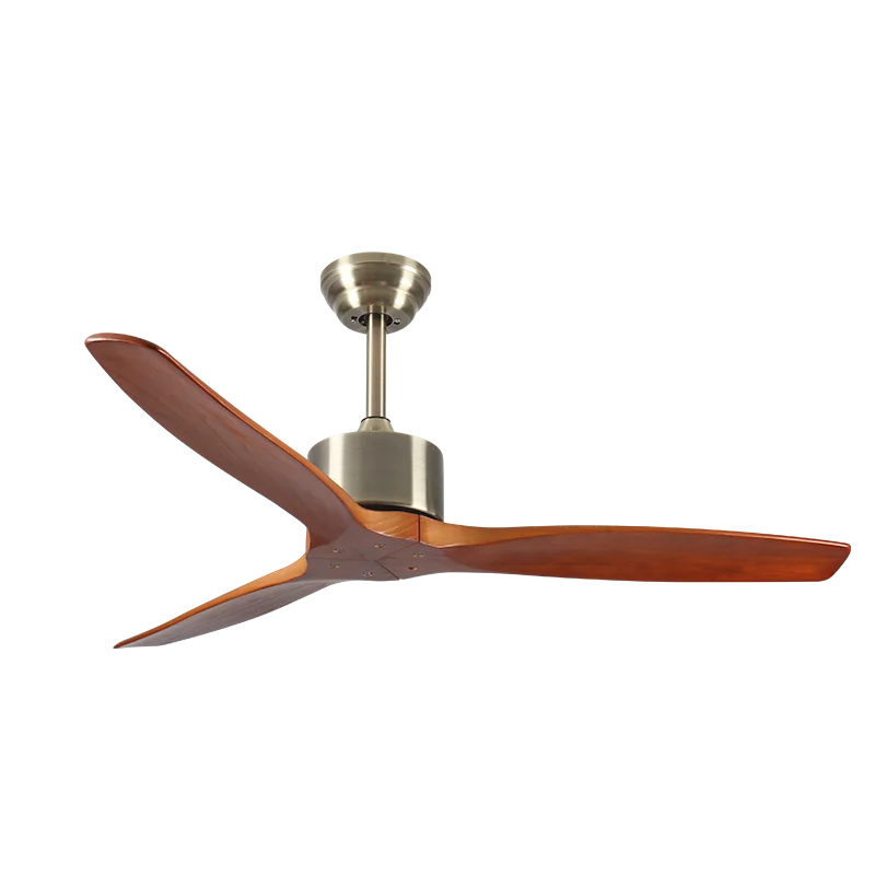 Fabrieksdirecte buitenwaterdichte houten draaibare BLDC gelijkstroommotor plafondventilatoren met verlichting, afstandsbediening, dimbaar, 3CCT, houten bladen
