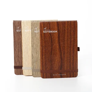 A6 Notepad Notebook with Custom Wood Paper Hard Cover Notebook for Gift Market