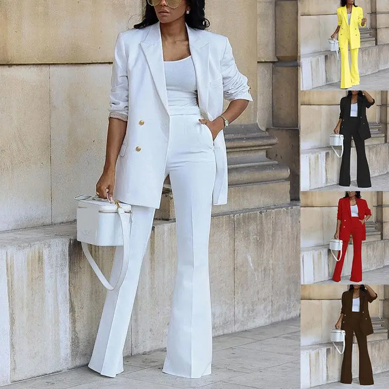 Two-pieces Women Blazer Suit Sexy Elegant Woman Jacket And Trousers Female  Blazer White Yellow Chic Women Outfit Office Ladies - Buy Women Sets,Blazer  Suit,Women Clothing Product on 