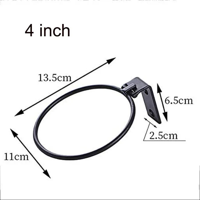 Plant Hanger Adjustable Bracket Circles Decorative Planter Porch Hook  Outdoor Black Metal Pot Rings Hangers Round Wall Mount