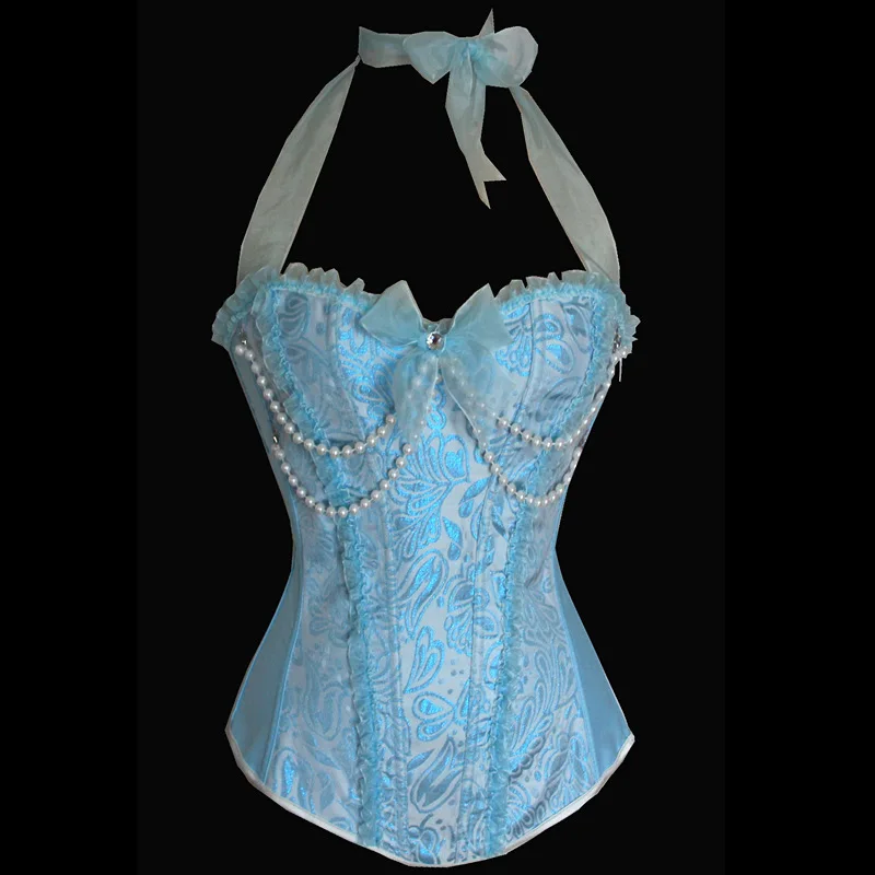 Buy Corsets Online:Lingerie Blue Playgirl Bustier Translucent Lace