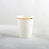 Gold embossed edge light green paper cup-10 pcs