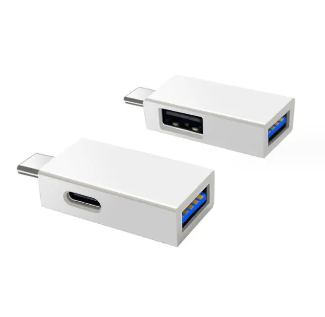 White Color 2 in 1 USB C Otg Adapter