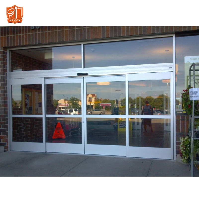 Commercial Automatic Sliding Glass Door for Shop Entrance Electric Sensor-Activated Retail Door