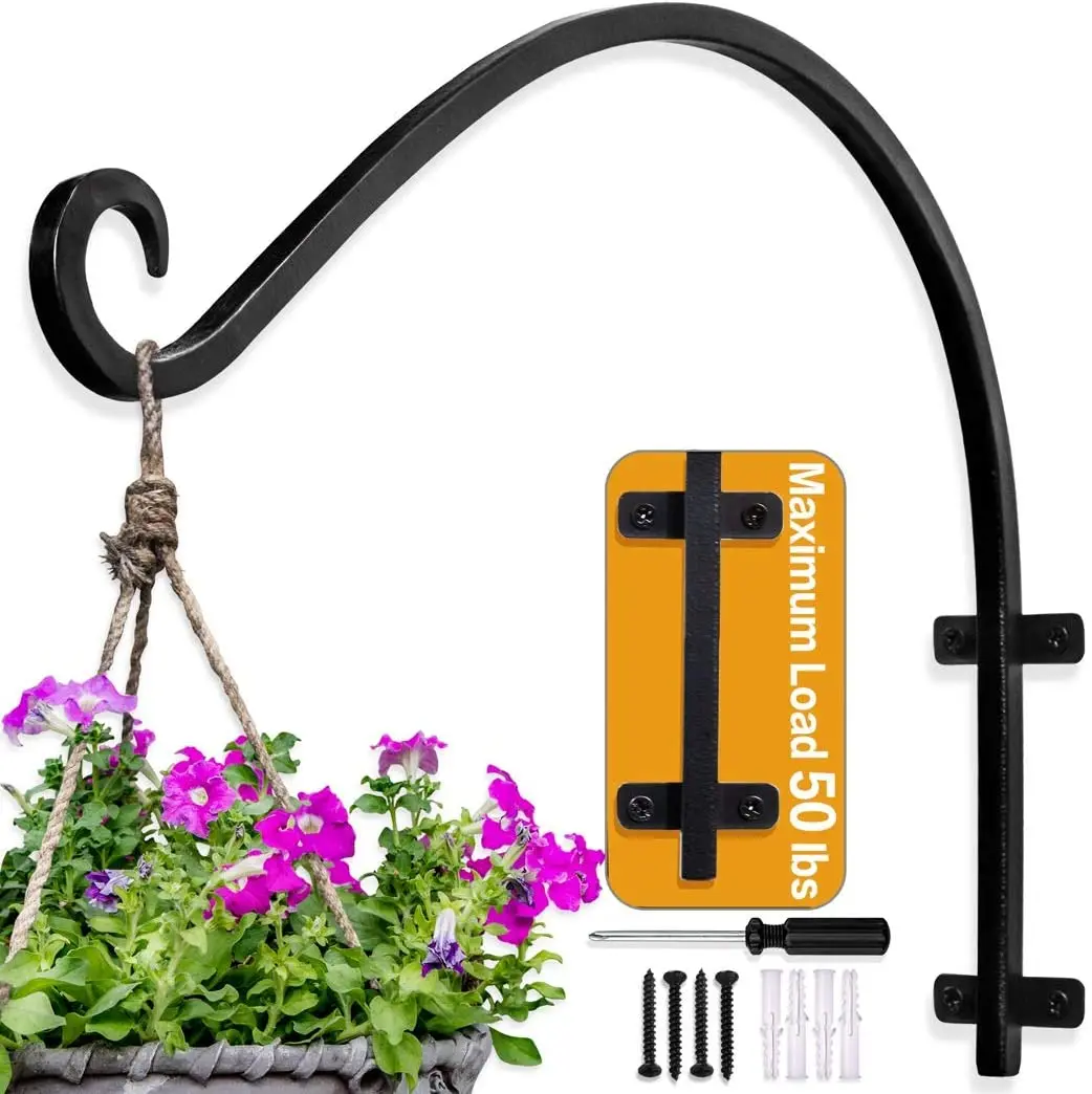 14 Inch Hanging Plant Bracket Flower Basket Planter Wall Hooks Garden Bird  Feeder Hanger Heavy Duty Wind Chimes Hanger Hook