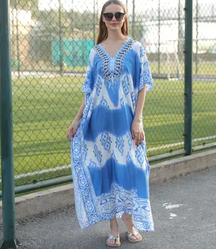 Factory price Woman kaftan long dress plus size fashionable beach woman kaftan