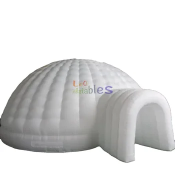 5m/16ft diameter oxford inflatable white LED igloo with tunnel for party outdoor inflatable LED igloo tent with tunnel for sales