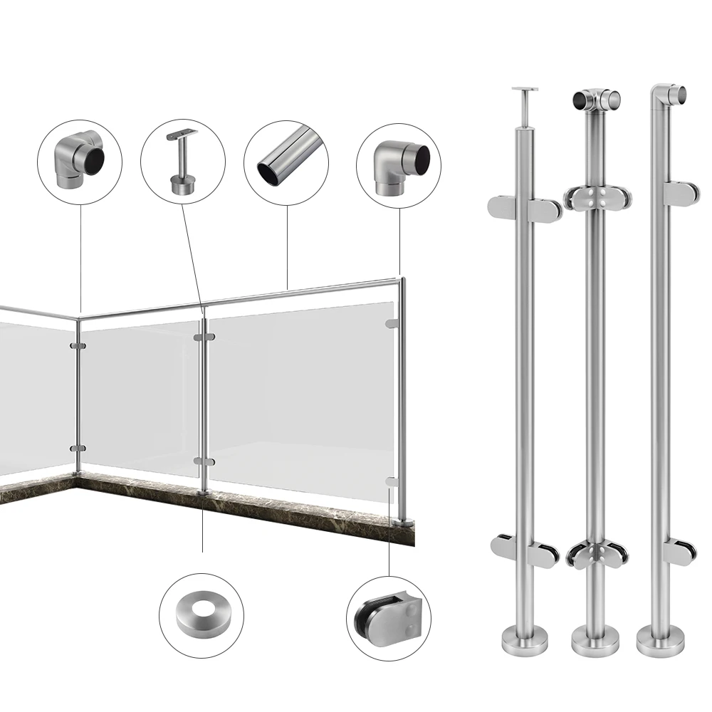 Gk Stainless Steel Adjustable Glass Balcony Stairs Railing Balustrades ...