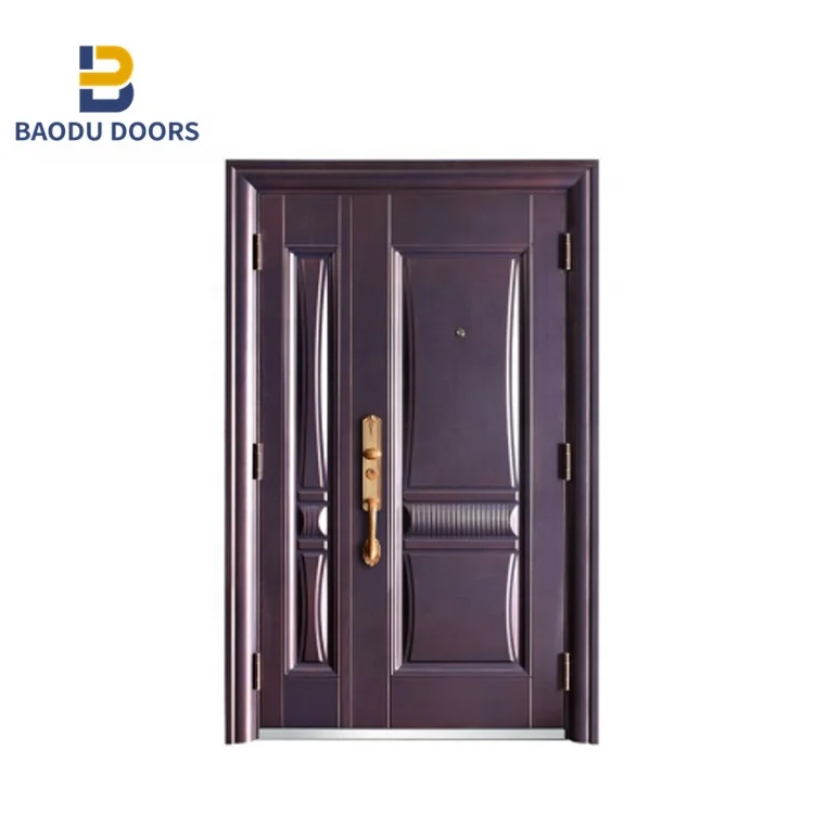 Security Steel Doors Front Entry Metal Door Exterior Waterproof High Quality From China Steel Doors Made in China for Home