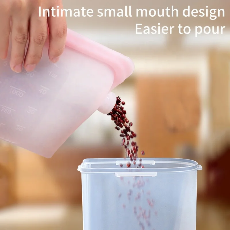 Многоразовый силиконовый герметичный пакет для хранения пищевых продуктов