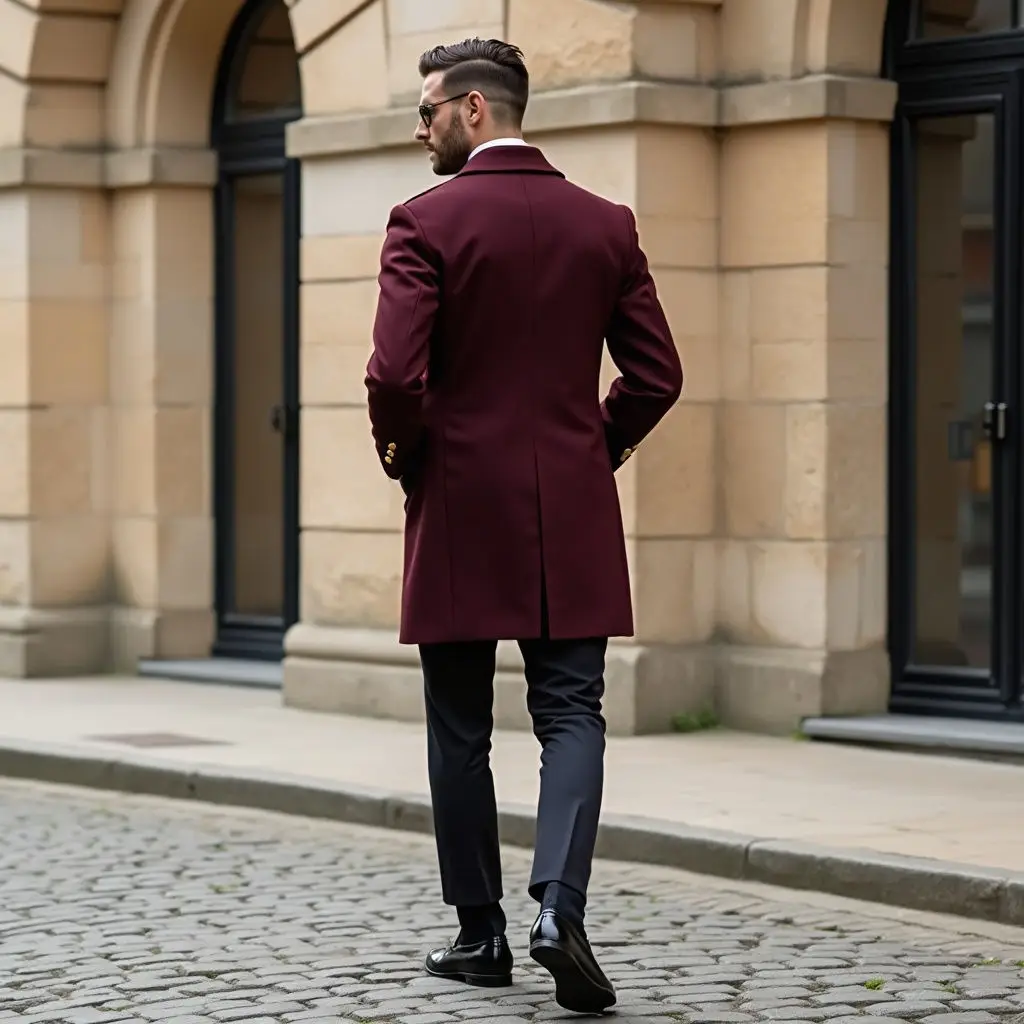 New High Quality Double Breasted Vintage Men's Woolen Long Hooded Reversible Trench Coat Cotton Filled Garment Dyed - Image 3