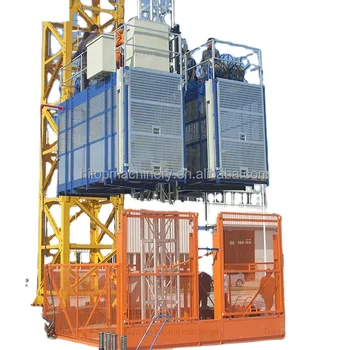 SC200 200 Double Cage construction hoists Construction Outer Wall Gondola Electric Rope Suspended Hanging Work Platform