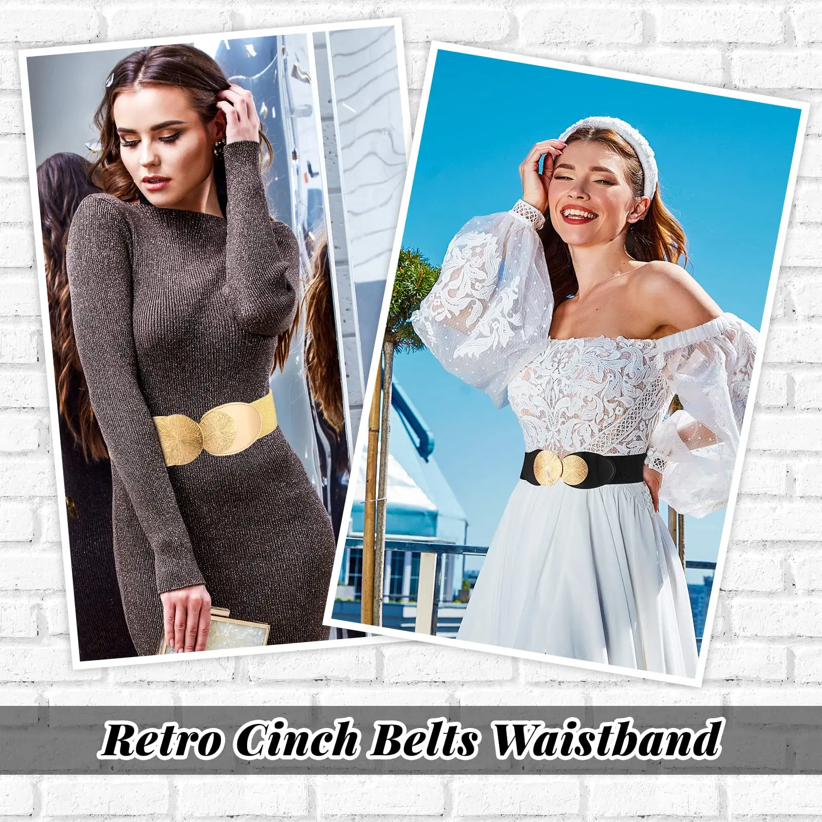 Женские эластичные винтажные ремни с широкими поясами