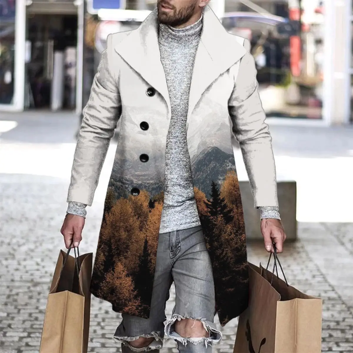 Hot Style Keep Warm Long Single Button Men's Coat For Winter Fall_voghion.com