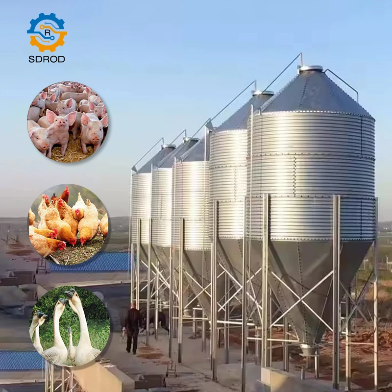 SDROD Customized Big Grain Silo Professional Blueprint Cylindrical Shape Steel Cap for Feed & Grain Storage