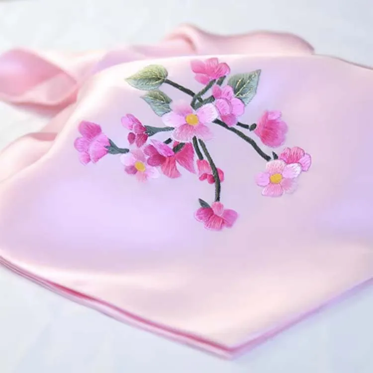 16mm Spring and Autumn Silk Scarf Flight Attendant Silk square Lady Silk Scarf 55cm Small Square Neck Scarf with Su Embroidery