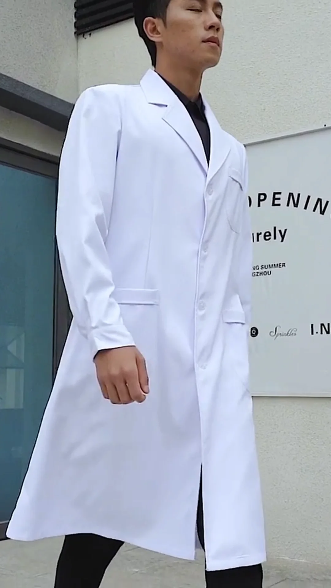 Doctors White Lab Coat Costume For Adults Full Sleeve Cotton Blend Long