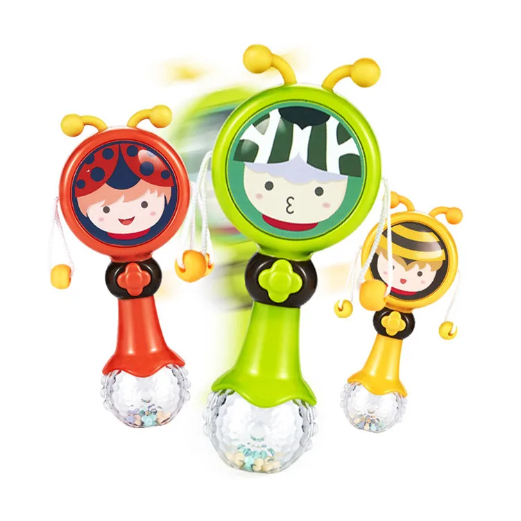 Электронный музыкальный светлый пластиковый барабан кольцевой колокольчик мультяшный детский погремушка