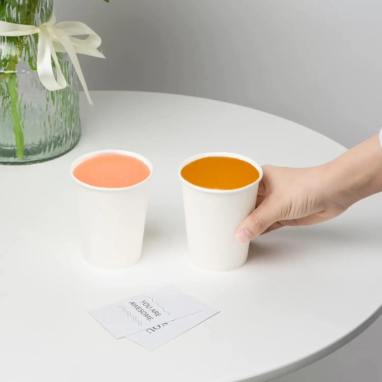 Biodegradable Double Wall Coffee Cups Custom Disposable Insulated Recycle Carton Take Out Cups with Lid Wholesale