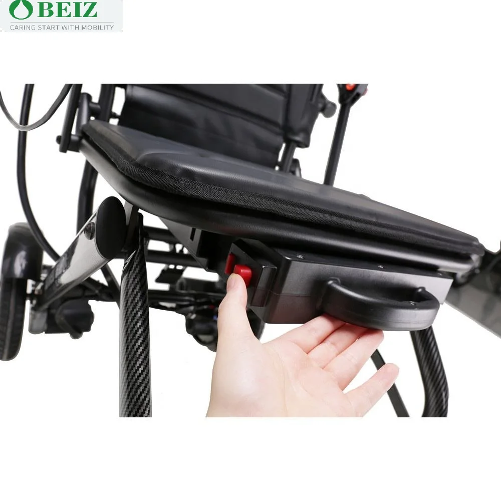 15.3kg feather Lightweight portable Aluminum Handicapped Foldable Power Electric Wheelchair easy to put in the trunk -BZ-XWEA03D factory