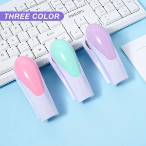 Macaron Color Mini Metal Stapler Heavy-Duty Household Stapler for Students and Office Use Wholesale Stationery