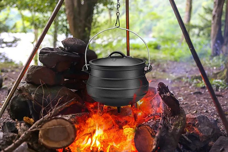 South African potjie pot over fire