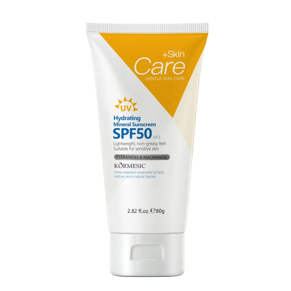 OEM Private Label KORMESIC SPF 50 Face Light Weight Non-greasy Feel Suitable for Sensitive Skin  Whitening Sunscreen Cream