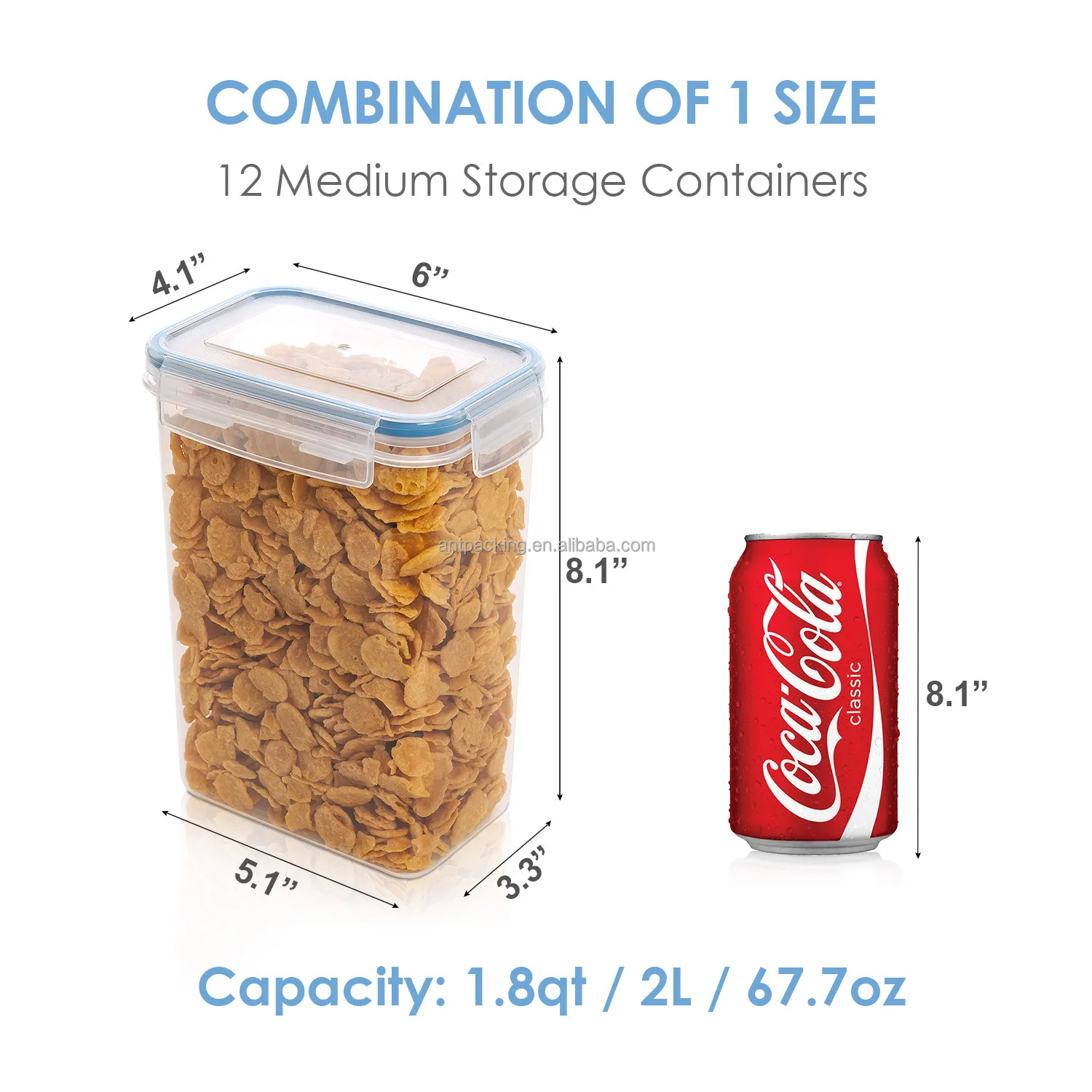 Food Containers Grain Storage Container Kitchen Large Food Storage Box Rice Bucket PP Plastic Transparent Seal Container