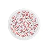 Round white and red hollow beads