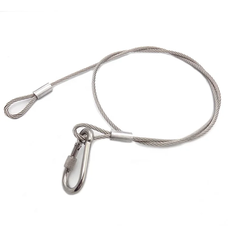Stainless Steel Cable Lanyard Snap Hook Thimble Ends for Safety