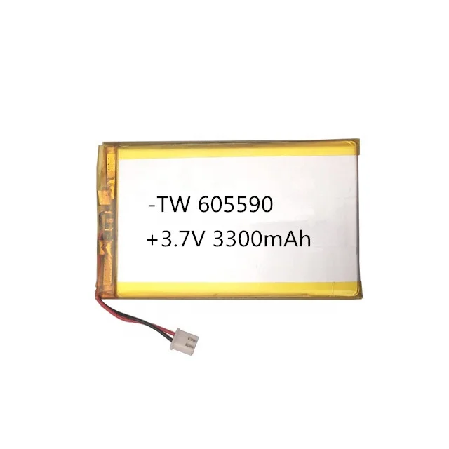 605590 3300mah 3.7v fireproof ultra durable thin lithium polymer ion battery cells pack battery for smart watch golf cart