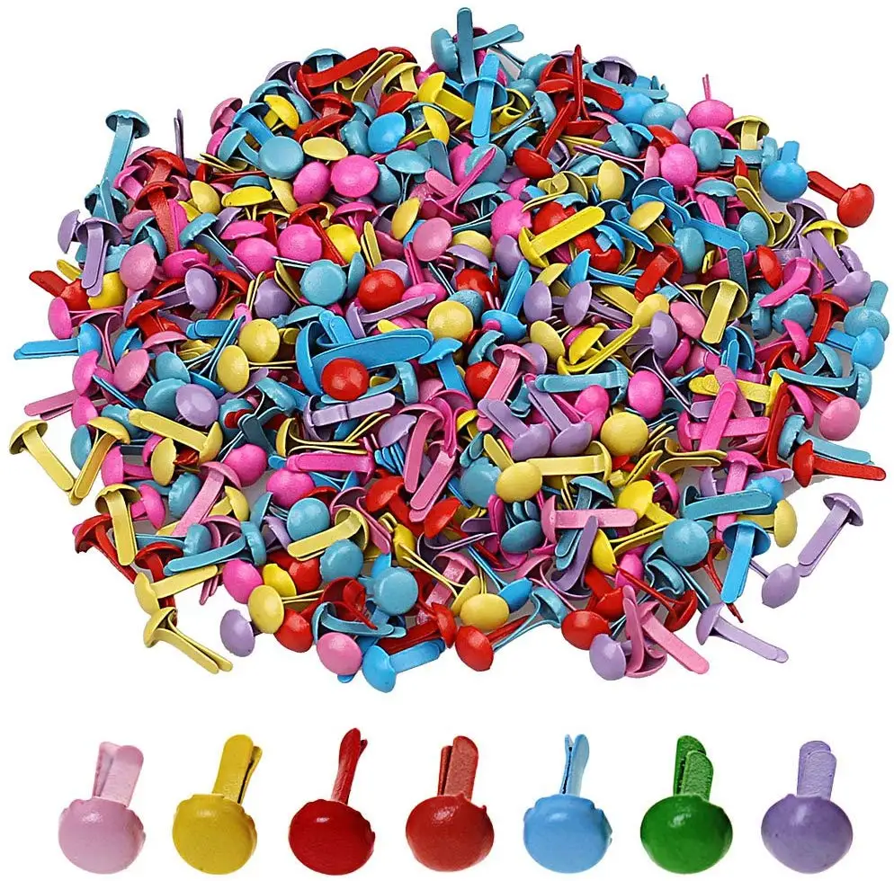 100pcs Mini Metal Brads Fasteners Scrapbooking Brads For Handmade Paper  Crafts, Decorative Scrapbooking Crafts DIY Projects (Mixed Colors)