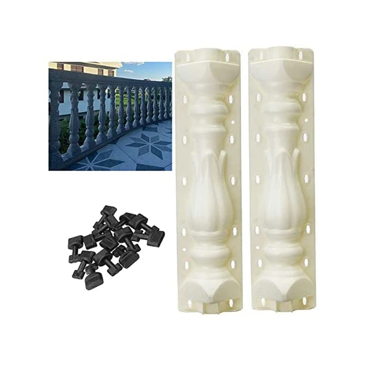 2022 New Design Concrete Rail Mold Casting In Place Double Round Baluster Balustrade Plastic
