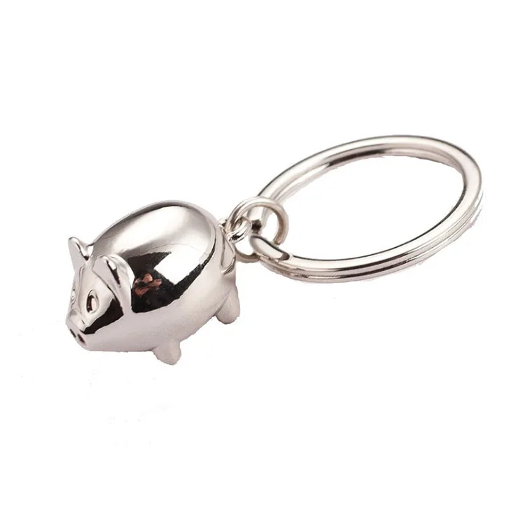 Cute Cartoon Little Piggy Mini Metal Keychain Animal-Shaped Pig Collection for Keyring Collection