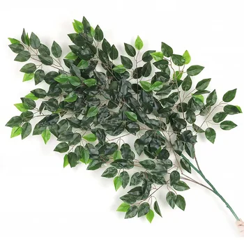 Large Artificial Leaf Branch Spray Leaf Ivy Garland Bush Foliage Ficus Leaves for Wedding Party Home Decorations