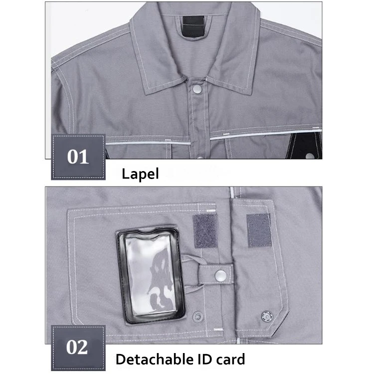 Warehouse Staff Hi Visibility Breathable Workwear Sets Summer Embroidery Name Card Cotton Twill Factory Workers Short Sleeve