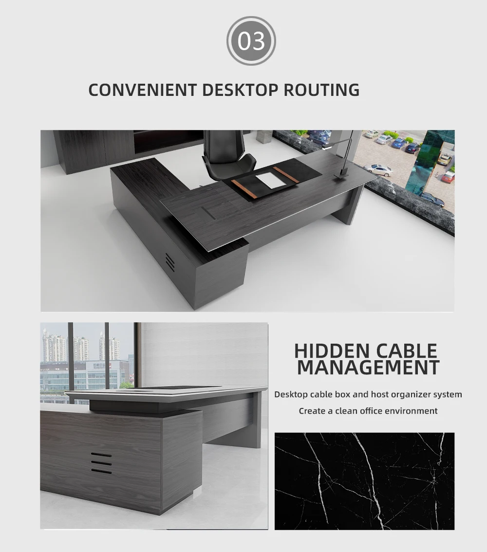 Modern Office L-shaped Boss Desk Large Office Table Executive Ceo Desk ...