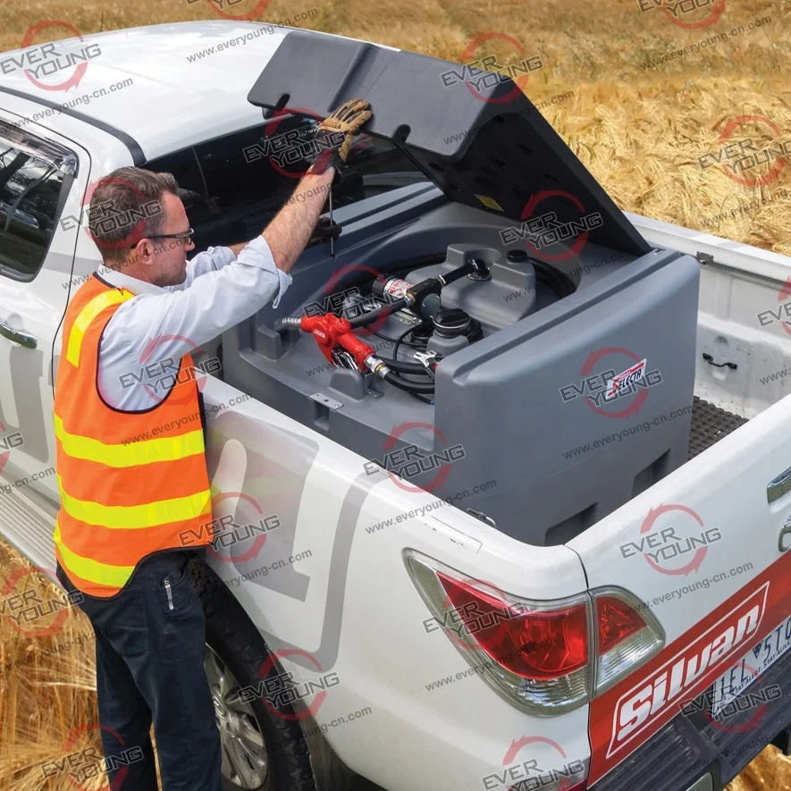 200L Diesel Transfer Tank with 12V Diesel Pump for Mobile Refueling