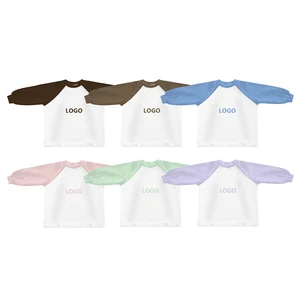 Good Quality Wholesale Custom Logo Baby Long Sleeves Clothing Tops Threaded Cuffs Children Sweatshirt