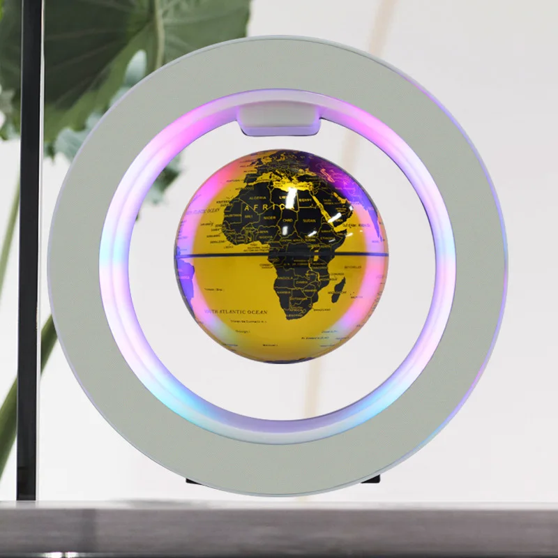 Round LED World Map Floating Globe Magnetic Levitation Light Anti Gravity Magic