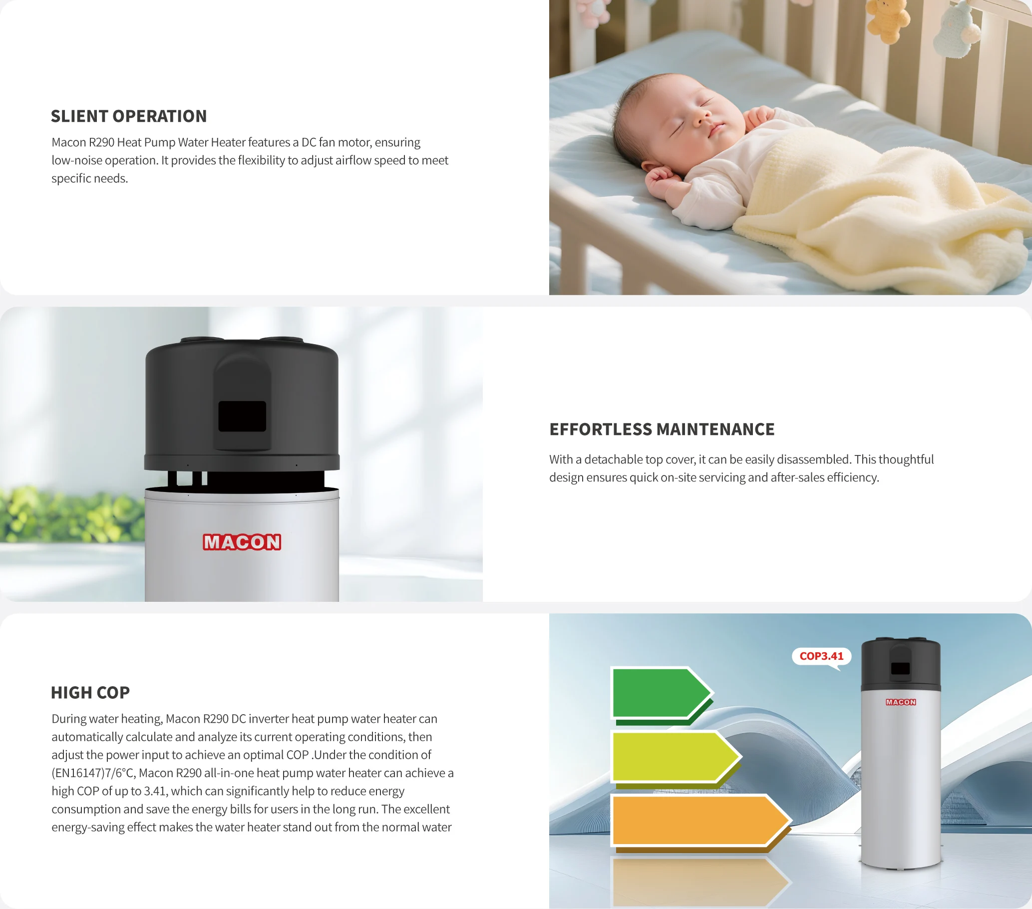 Air to Water Heat Pump, 150L, 3KW, Electric - detail 14