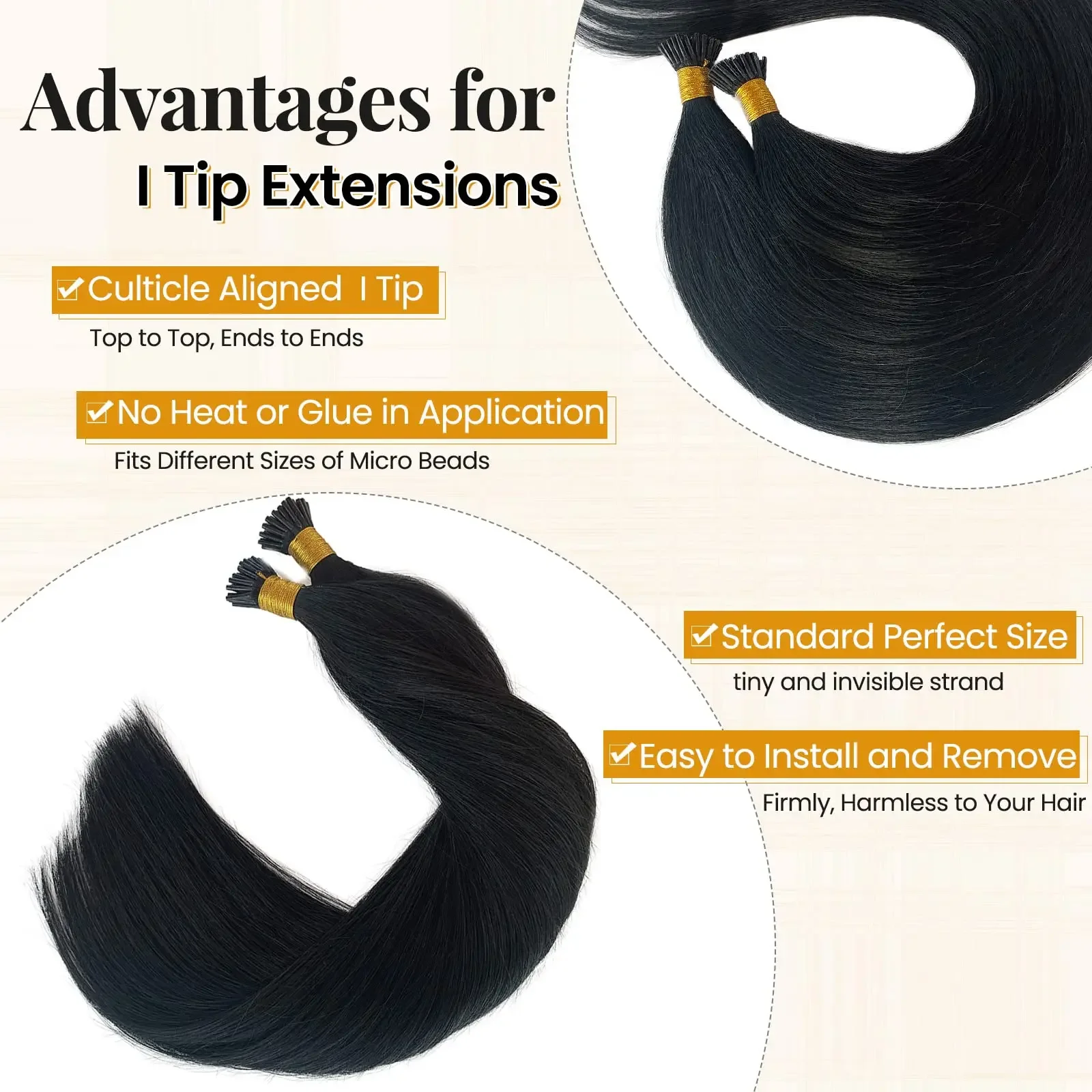 I Tip Hair Extension Straight Human Hair 1g/Strand 50g/Set Capsule Keratin Fusion 26inch_voghion.com