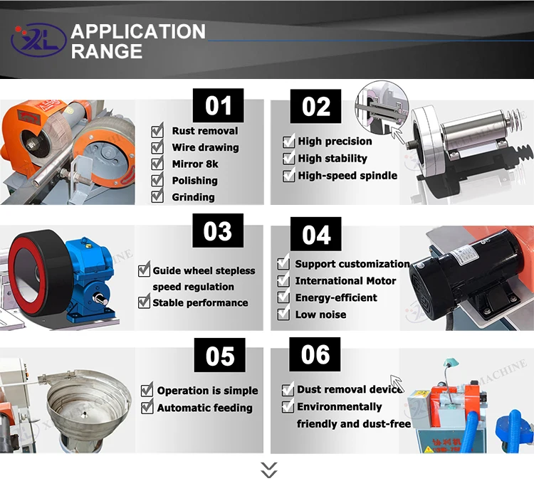 Xieli Machinery Simple Operation Polish the Outer Wall Mirror Stainless Steel Pipe Tube Polishing Machine