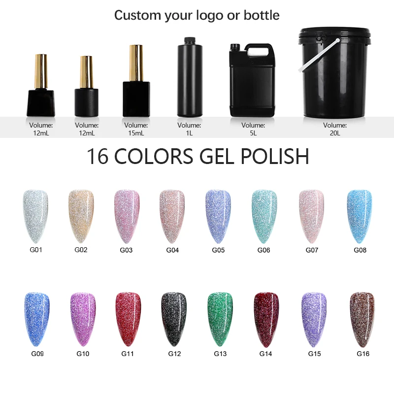 Бесплатный образец, оптовая продажа, Ультрафиолетовый отражающий голографический неоновый Алмазный Гель-лак для ногтей